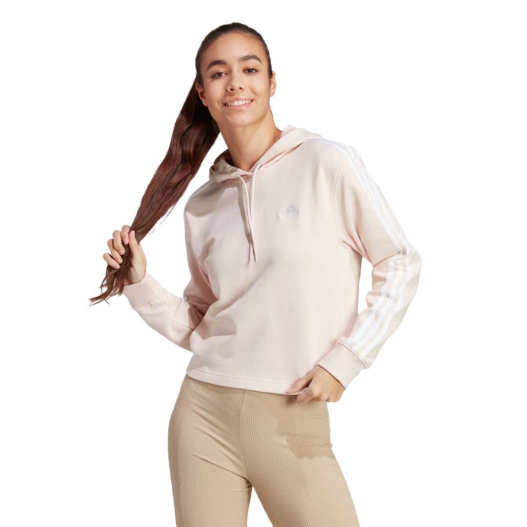 adidas Women s Essentials 3 Stripes French Terry Crop Hoodie IC9914 SVP Sports
