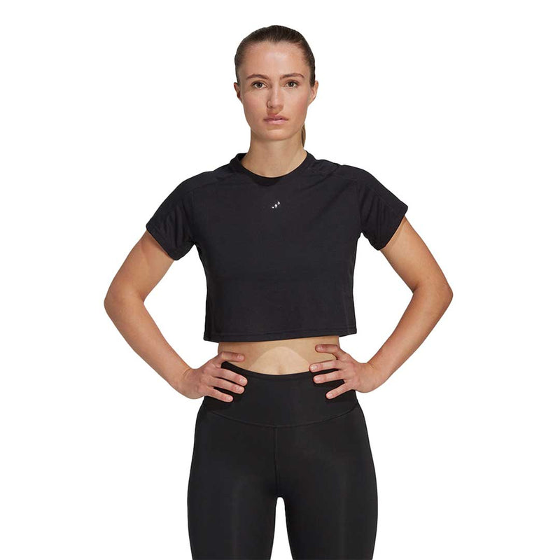 adidas - Women's AEROREADY Train Essentials 3 Bar Cropped T-Shirt (HR7789)
