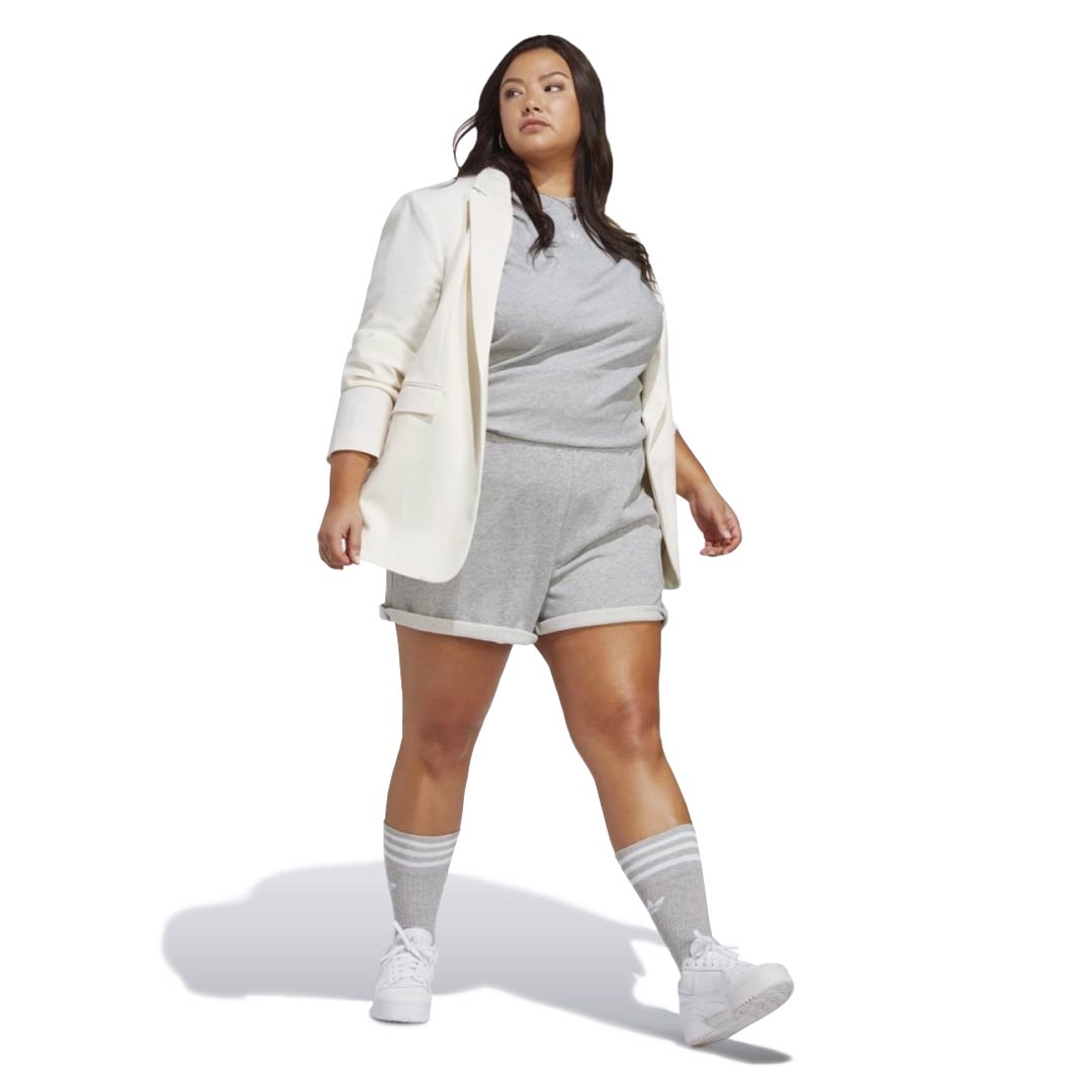 Adidas Women s Adicolor Essentials French Terry Shorts Plus Size IA6473 Grey 2X