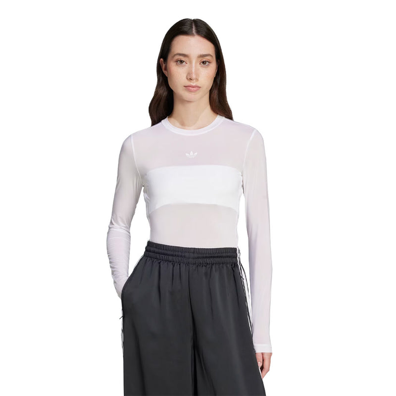 adidas - Women's Adicolor Sheer 3-Stripes Long Sleeve Top (JC5076)