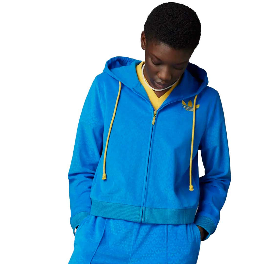 adidas - Sweat à capuche zippé Adicolor en velours pour femme (IB2046)