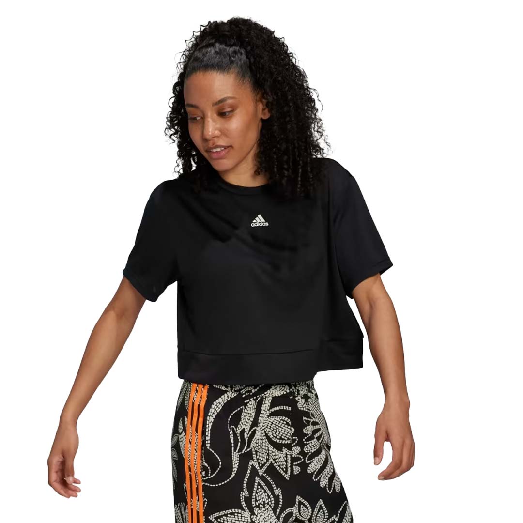 adidas Women s Aeroready Studio Crop T Shirt HD8943 SVP Sports