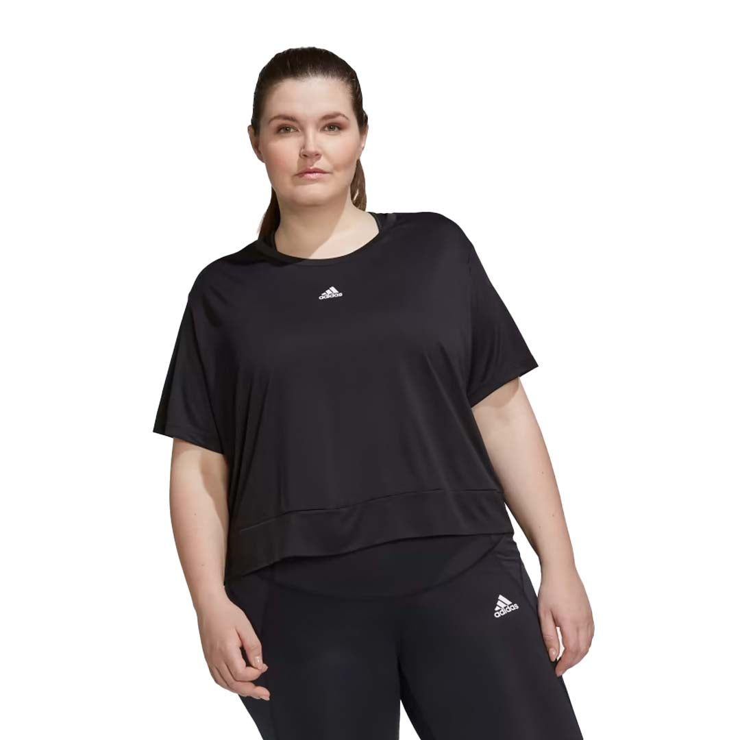 adidas - Women's Aeroready Studio Loose Crop T-Shirt (Plus Size