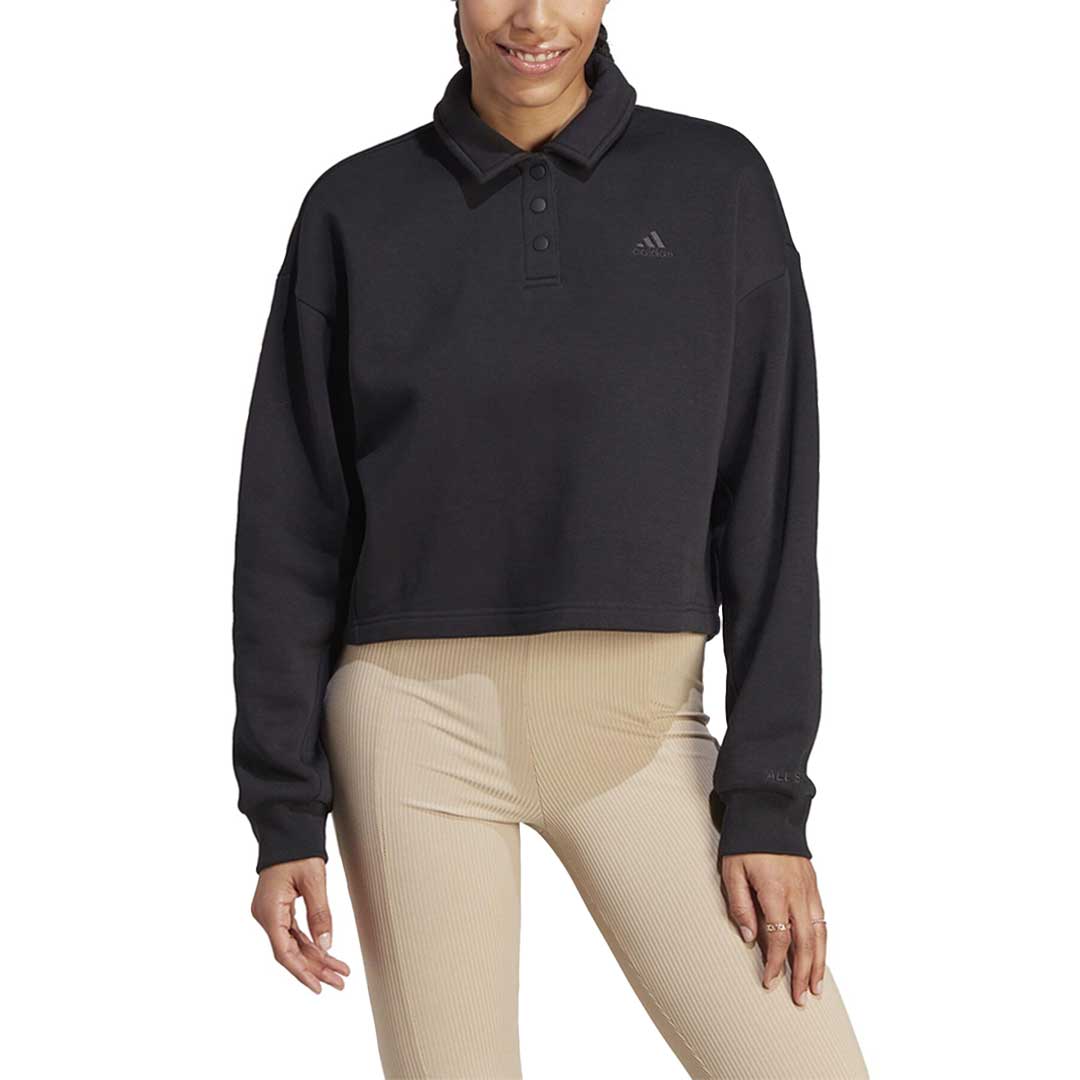 adidas - Women's All SZN Fleece Graphic Polo Sweatshirt (IL1514