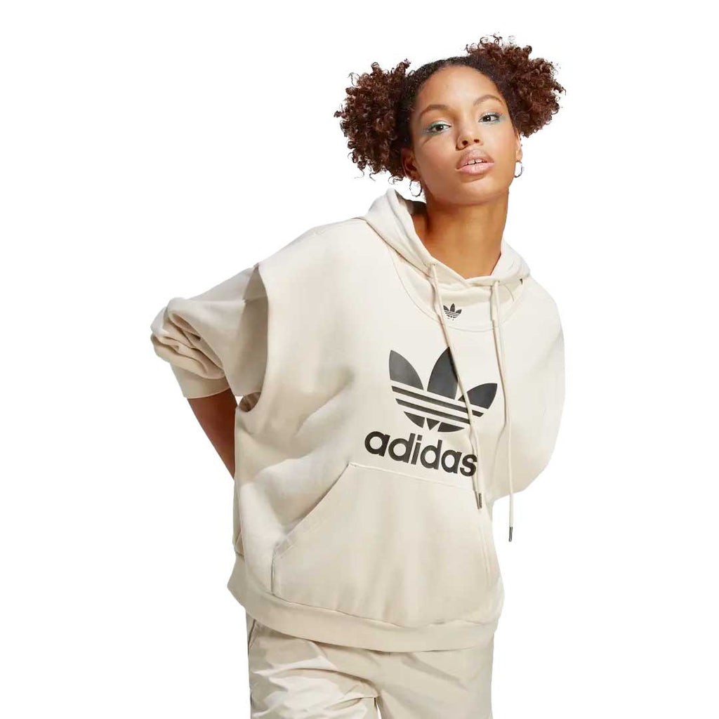 Adidas Women s Always Original Trefoil Hoodie IC5592 Bei Blk S