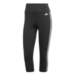 adidas - Women's Black Train Essentials 3-Stripes High-Waisted 3/4 Leggings (HT5437)