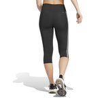 adidas - Women's Black Train Essentials 3-Stripes High-Waisted 3/4 Leggings (HT5437)
