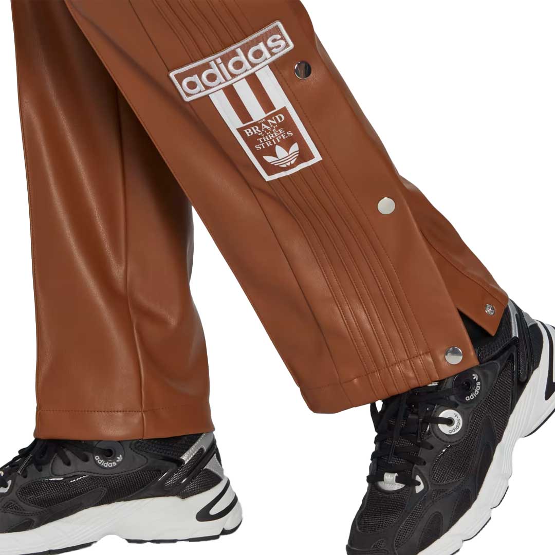 【ADIDAS】Pow Leather Adibreak Trousers - Brown / II6098 WMNS) adidas Centre Stage Faux Leather Adibreak Pants 'Brown