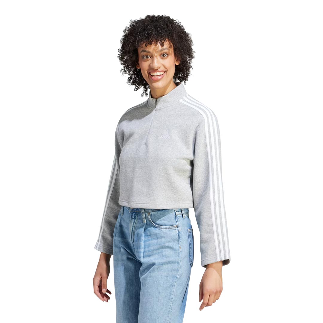 adidas - Women's Essentials 3-Stripes 1/4 Zip Sweatshirt (IM0216