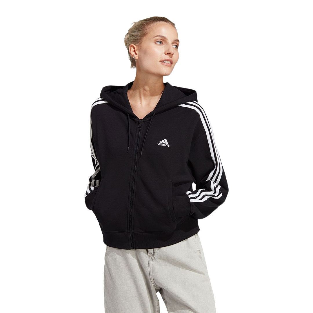 adidas - Women's Essentials 3-Stripes French Terry Bomber Full Zip