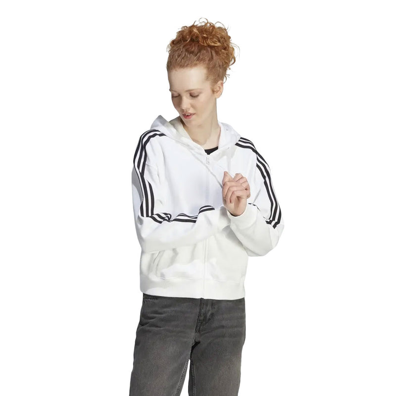 adidas - Women's Essentials 3-Stripes French Terry Bomber Full Zip Hoodie (IK8387)