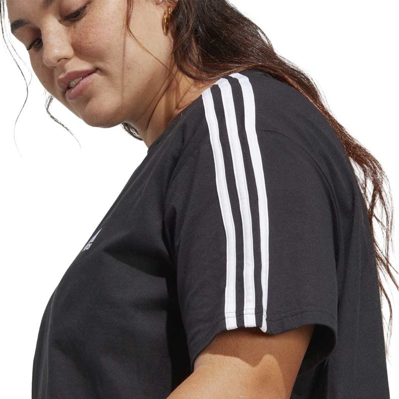 adidas - Women's Essentials 3-Stripes Single Jersey Crop T-Shirt (Plus Size) (IC5002)
