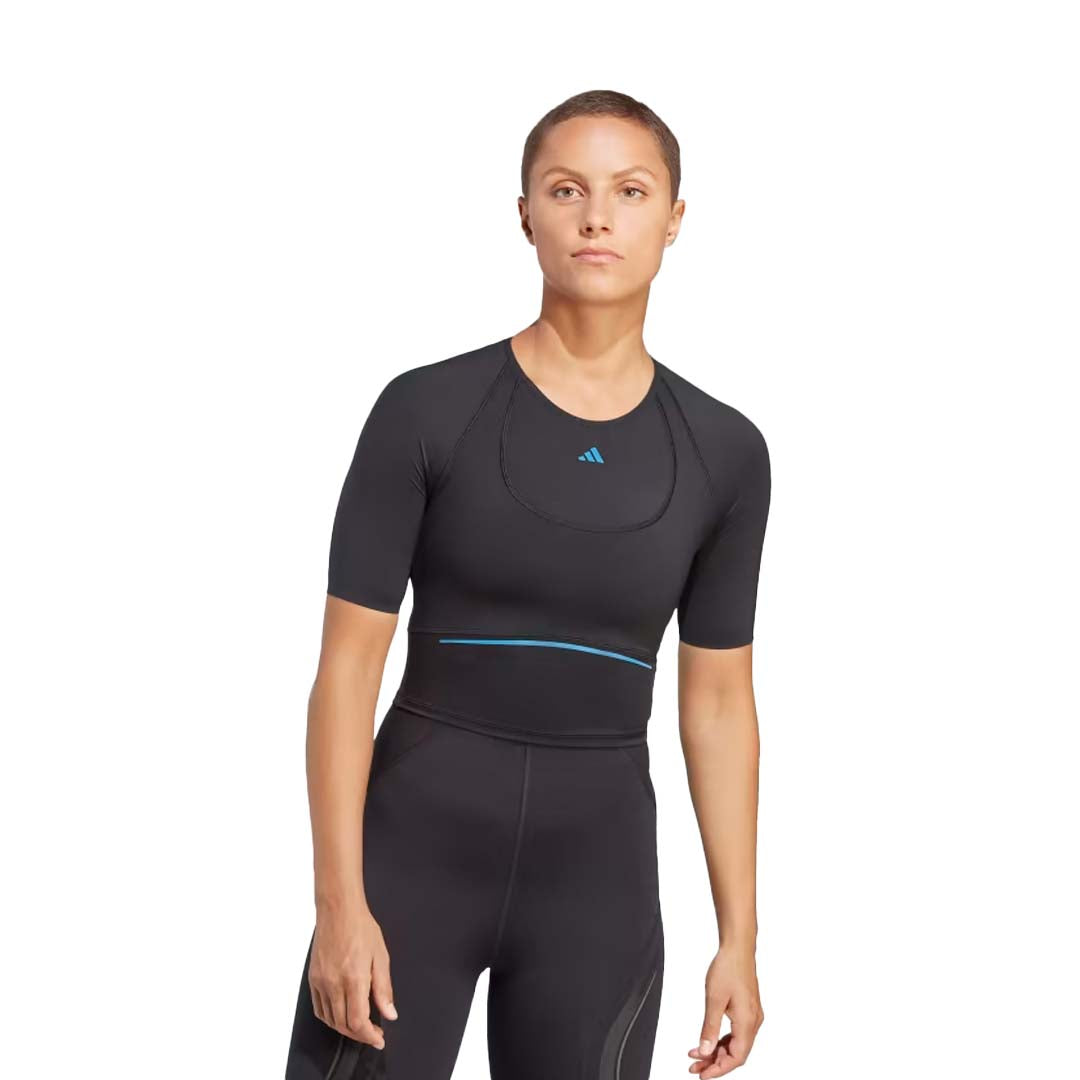Adidas Women s Hiit Heat.Rdy Training Crop T Shirt HN5556 Blk Blu S