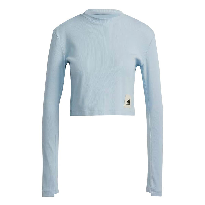 adidas - Women's Lounge Ribbed Crop Long Sleeve T-Shirt  (IJ8433)