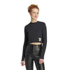 adidas - Women's Lounge Ribbed Crop Long Sleeve T-Shirt (IJ8469)