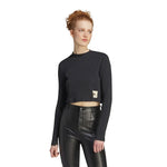 adidas - Women's Lounge Ribbed Crop Long Sleeve T-Shirt (IJ8469)
