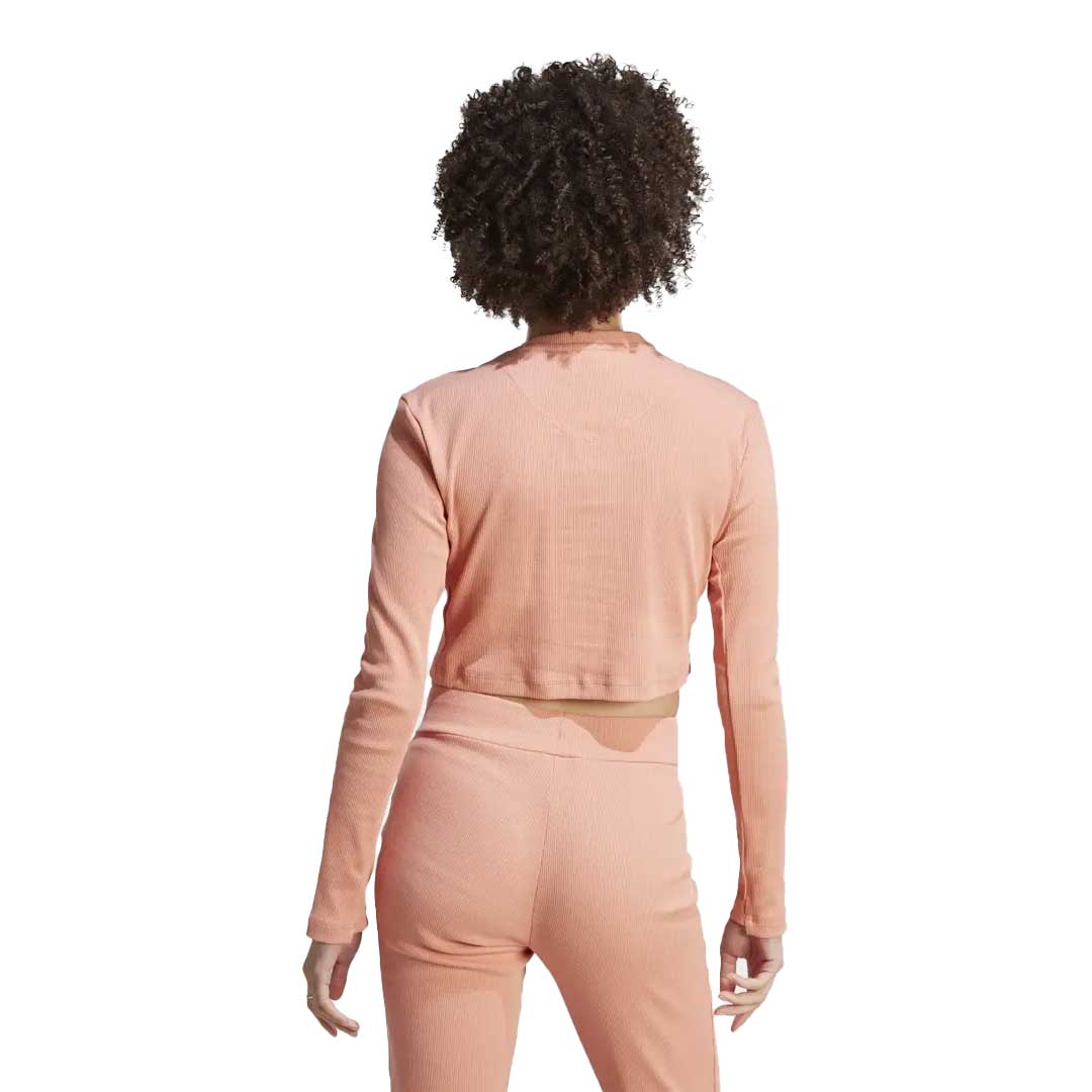 adidas - Women's Lounge Ribbed Crop Long Sleeve T-Shirt (IJ8471