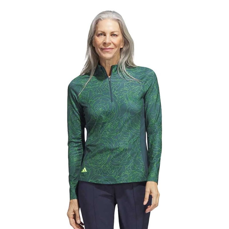 adidas - Women's Printed Long Sleeve 1/4 Zip Sweater (IB2083)