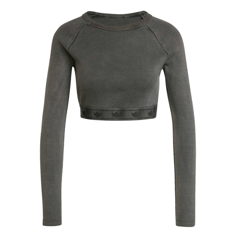 adidas - Women's Ribbed Long Sleeve Crop Top (JD0014)