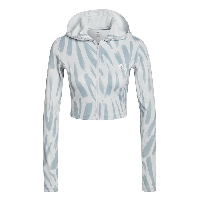 adidas - Women's Run Icons All Over Print Hooded Long Sleeve Top (HE0354)
