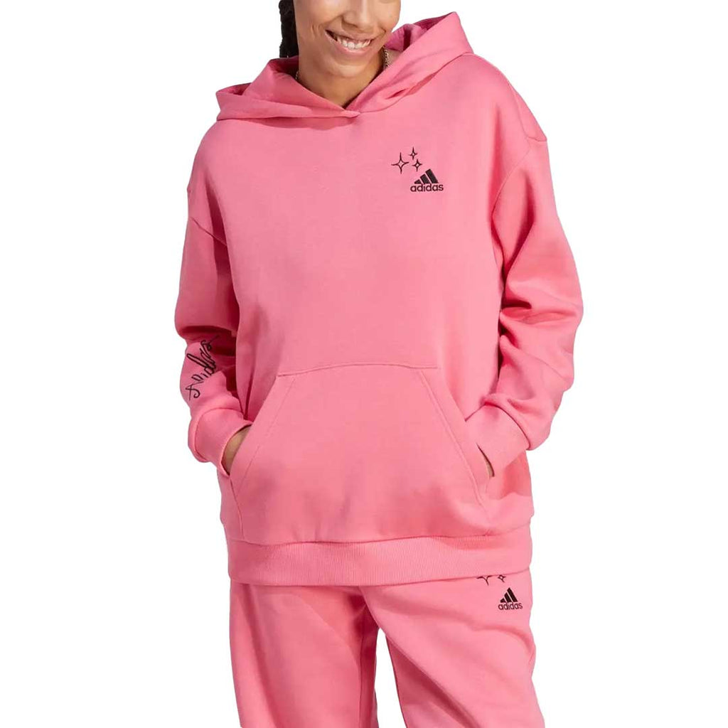 adidas - Sweat à capuche en polaire brodé pour femme (IA3162)