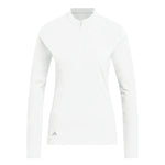 adidas - Women's Solid Long Sleeve 1/4 Zip Polos (HY3973)