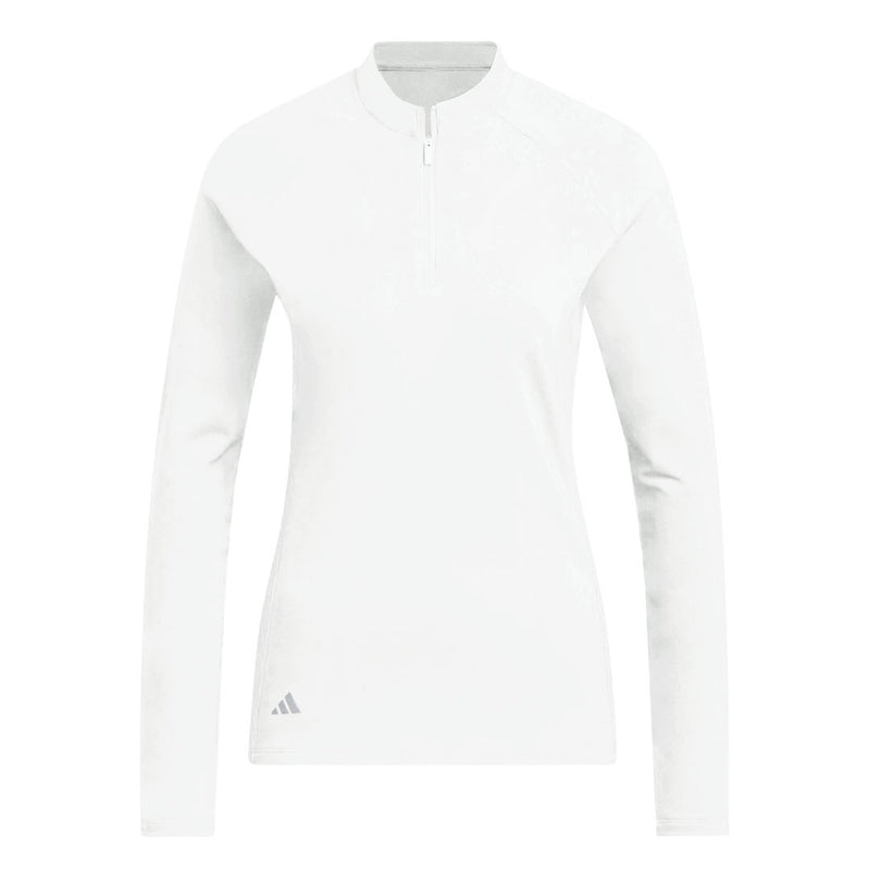 adidas - Women's Solid Long Sleeve 1/4 Zip Polos (HY3973)