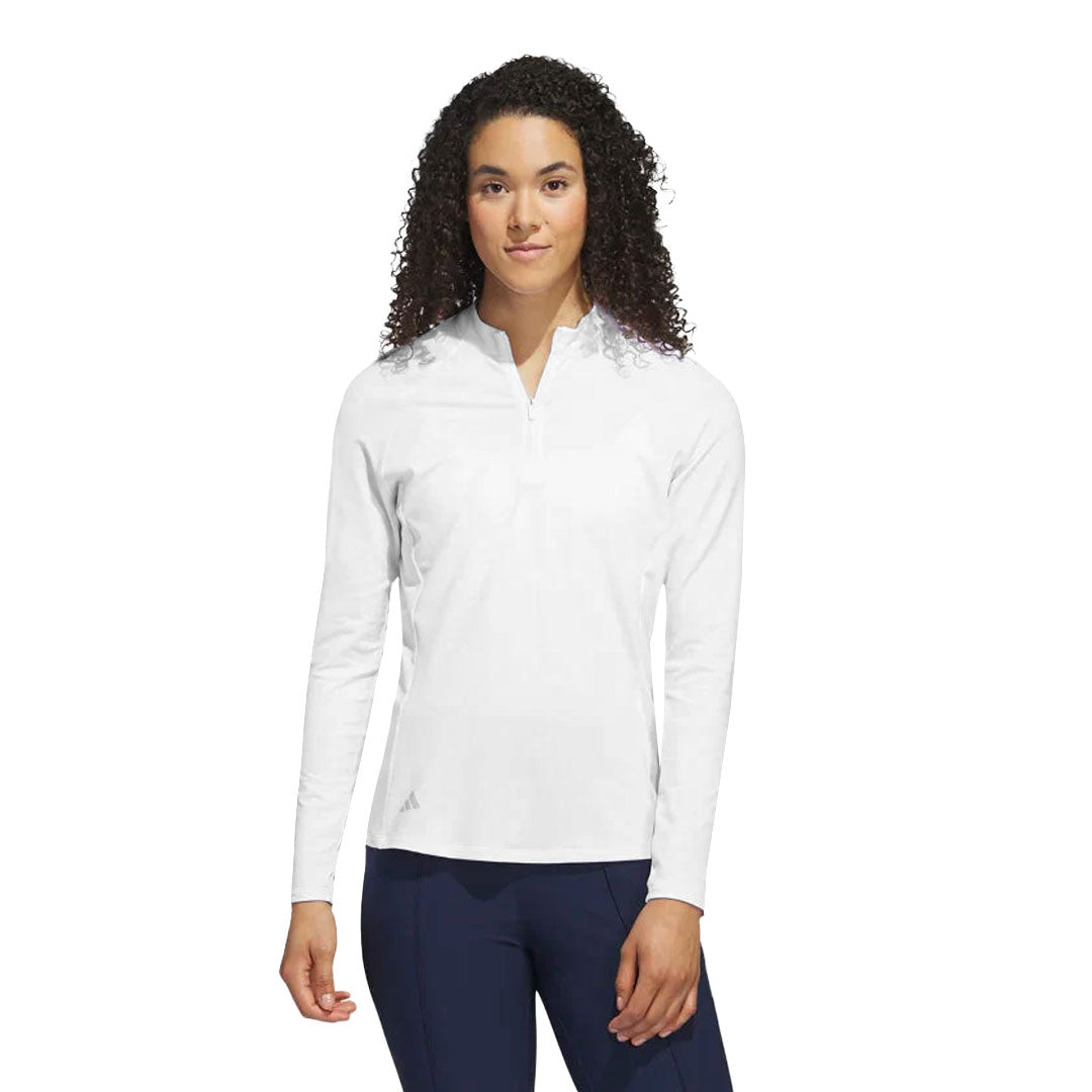 adidas - Women's Solid Long Sleeve 1/4 Zip Polos (HY3973) – SVP Sports