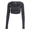adidas - Women's Studio Lounge Ribbed Cropped Long Sleeve T-Shirt (HH8502)