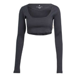 adidas - Women's Studio Lounge Ribbed Cropped Long Sleeve T-Shirt (HH8502)