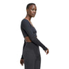 adidas - Women's Studio Lounge Ribbed Cropped Long Sleeve T-Shirt (HH8502)