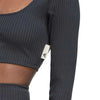 adidas - Women's Studio Lounge Ribbed Cropped Long Sleeve T-Shirt (HH8502)