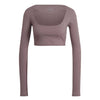 adidas - Women's Studio Lounge Ribbed Cropped T-Shirt (HH8500)