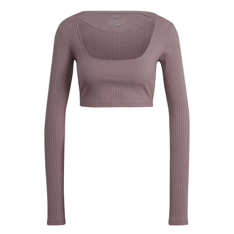 adidas - Women's Studio Lounge Ribbed Cropped T-Shirt (HH8500)