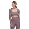 adidas - Women's Studio Lounge Ribbed Cropped T-Shirt (HH8500)