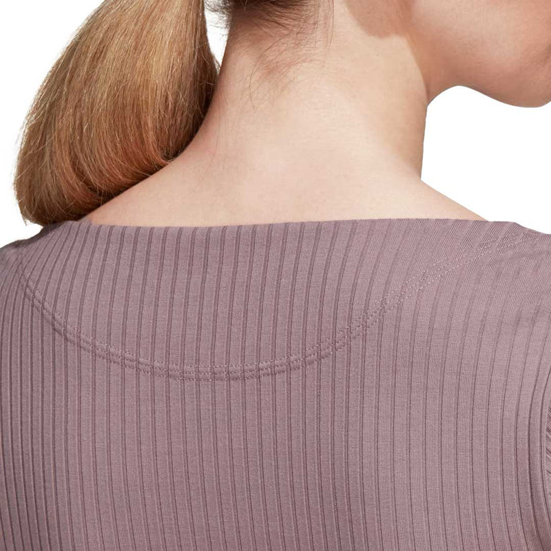 adidas - Women's Studio Lounge Ribbed Cropped T-Shirt (HH8500)