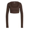 adidas - Women's Studio Lounge Ribbed Cropped T-Shirt (HN0678)