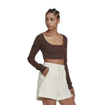 adidas - Women's Studio Lounge Ribbed Cropped T-Shirt (HN0678)