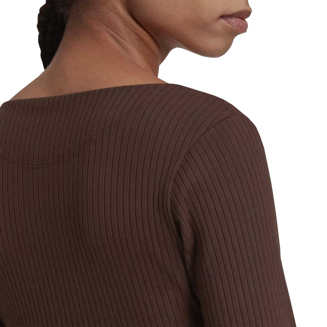 adidas - Women's Studio Lounge Ribbed Cropped T-Shirt (HN0678