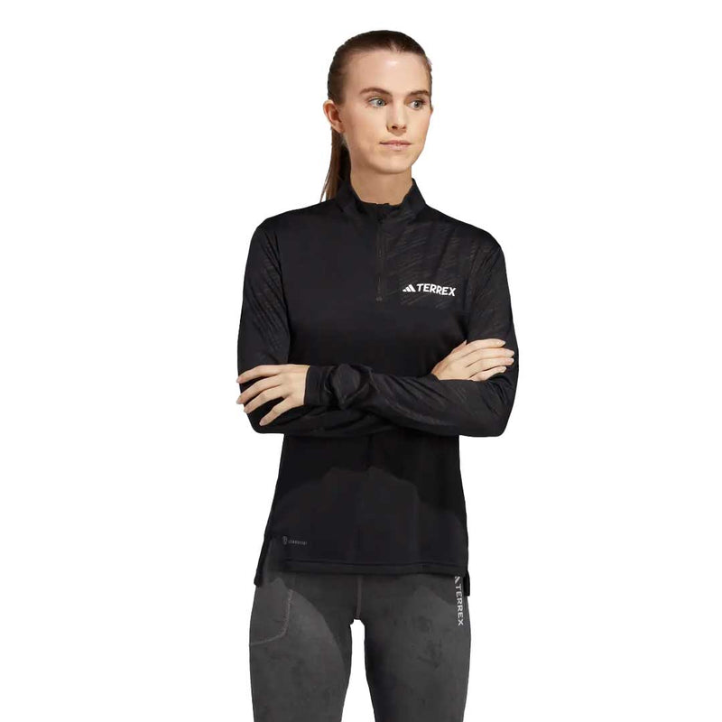 adidas - Women's Terrex Multi Half-Zip Long Sleeve Long-Sleeve T-Shirt (HM4016)