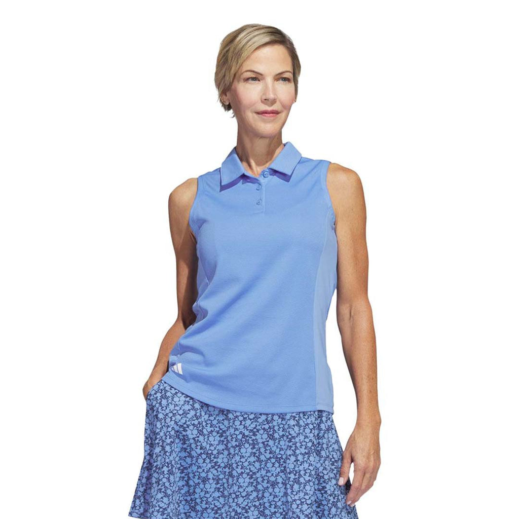 adidas - Polo de golf texturé sans manches pour femme (HT1257)
