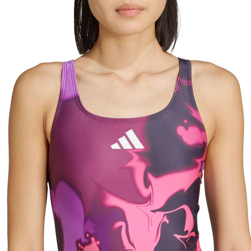 adidas - Women's Tie-Dyed Graphic V-Back Swimsuit (JX2304)