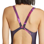 adidas - Women's Tie-Dyed Graphic V-Back Swimsuit (JX2304)