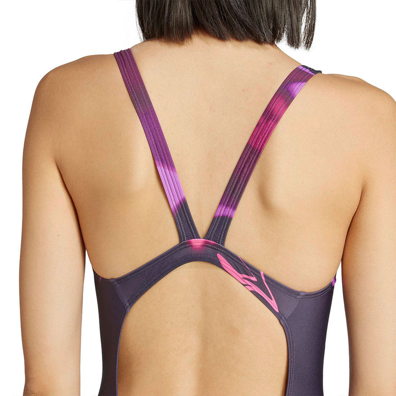 adidas - Women's Tie-Dyed Graphic V-Back Swimsuit (JX2304)
