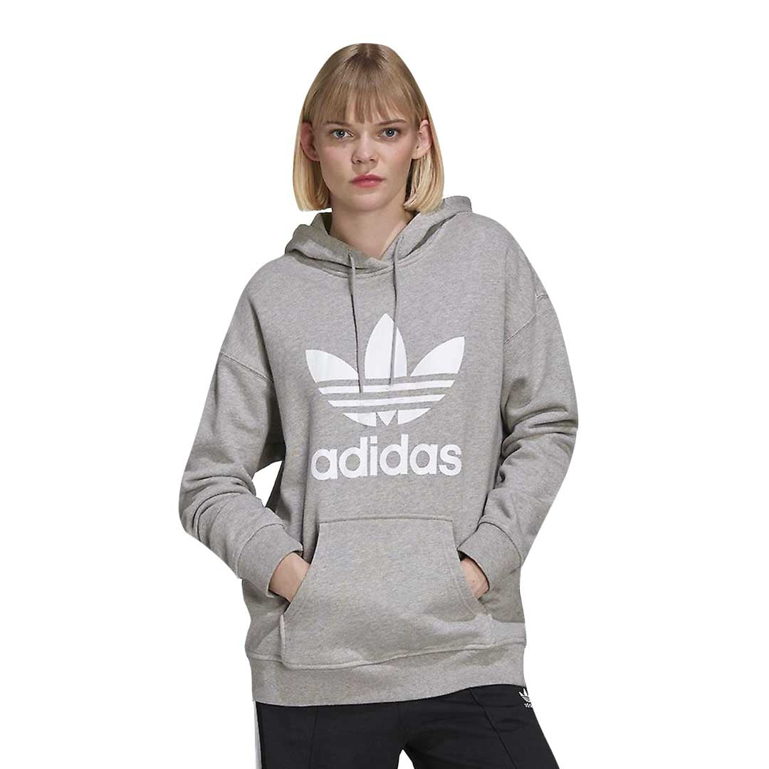 Adidas Women s Trefoil Hoodie IL3872 Gry Wht S
