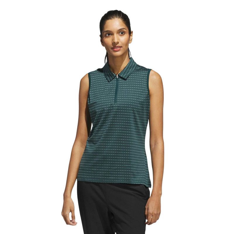 adidas - Women's Ultimate365 Jacquard Stripe Sleeveless Polo (JN8391)
