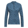 adidas - Women's Ultimate365 Printed 1/4 Zip Mock-Neck Long Sleeve Polo (HN5827)