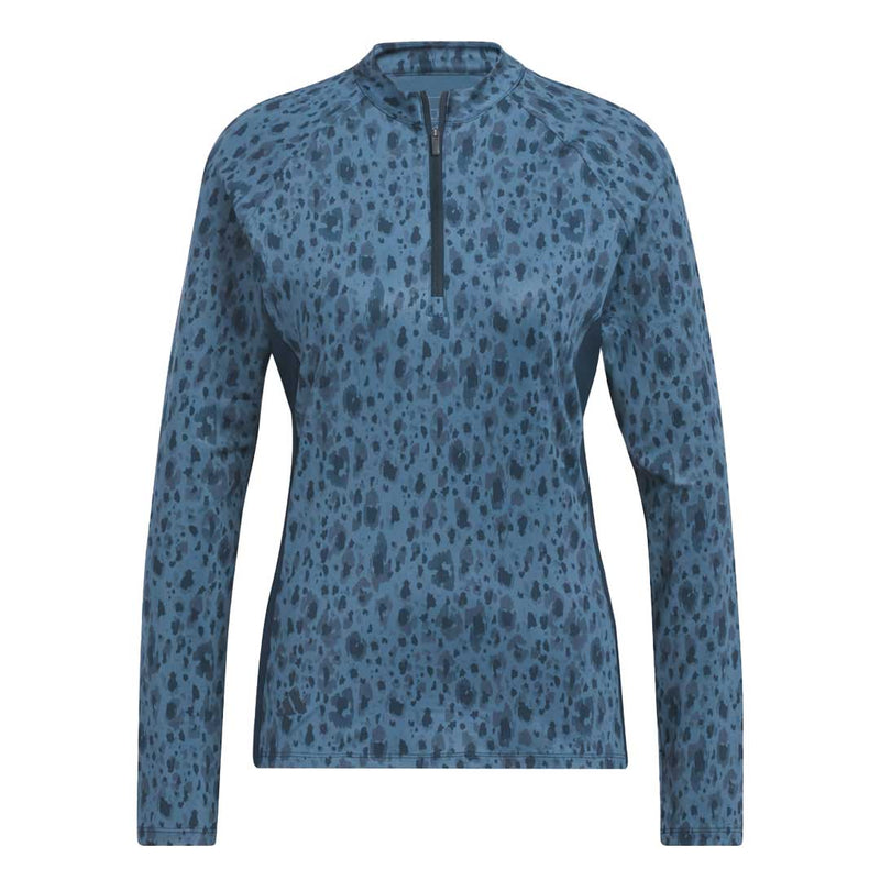 adidas - Women's Ultimate365 Printed 1/4 Zip Mock-Neck Long Sleeve Polo (HN5827)