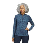 adidas - Women's Ultimate365 Printed 1/4 Zip Mock-Neck Long Sleeve Polo (HN5827)