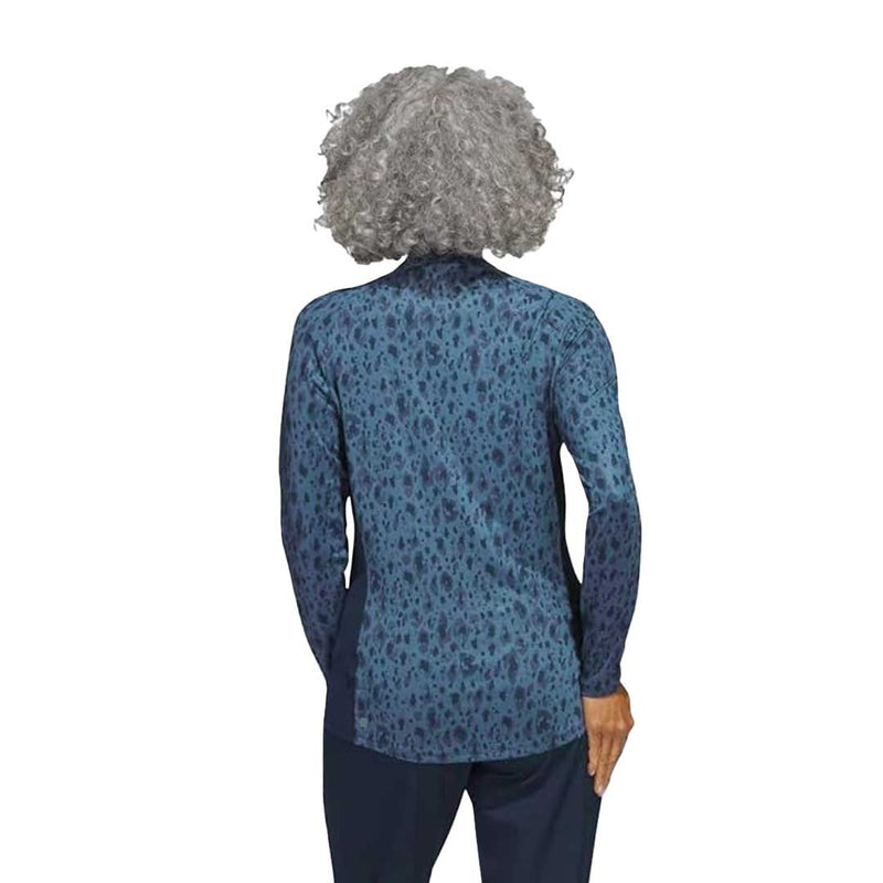 adidas - Women's Ultimate365 Printed 1/4 Zip Mock-Neck Long Sleeve Polo (HN5827)